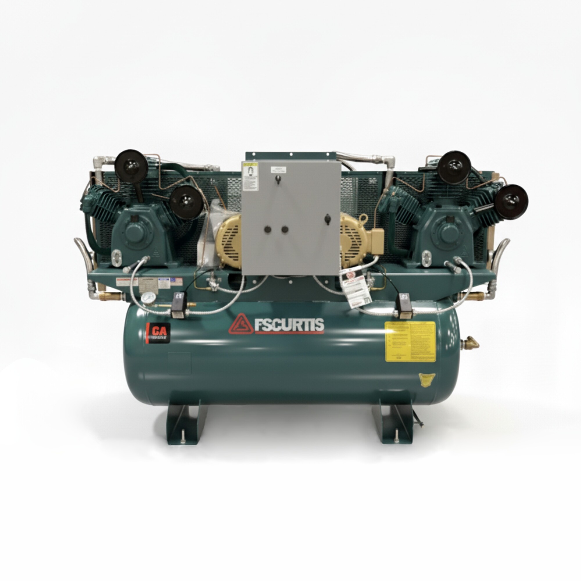 FS-Curtis CA10 Duplex UltraPack 3-Phase 230V, 10(x2) HP, 2 Stage Electric Air Compressor, 120 Gallon, 175PSI, 34.2CFM